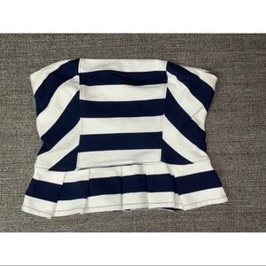 Beautiful White and Navy Blue top!
